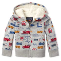 Baby And Toddler Boys Truck Sherpa Fleece Zip Up Hoodie